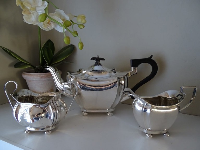 Antique Silver Three Piece Tea Set