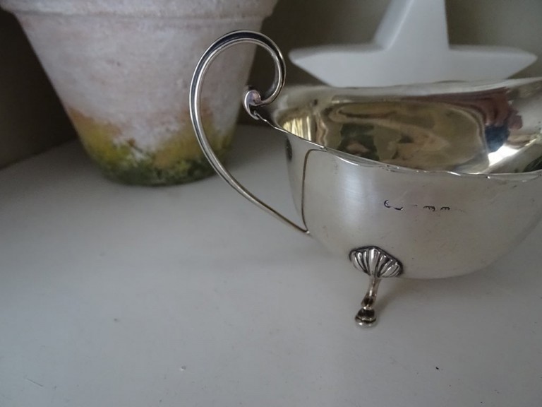 Antique Silver Gravy Sauce Boat