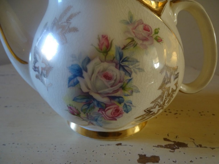 Art Deco Floral Porcelain Tea Pot