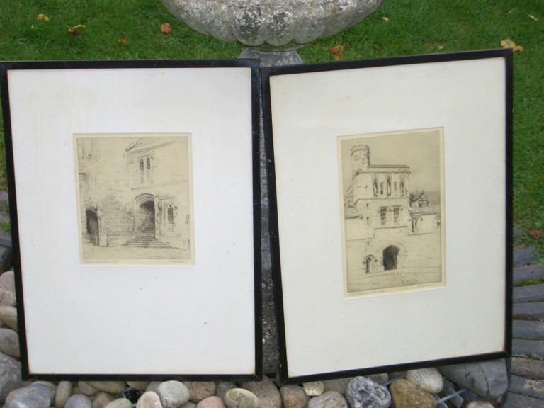 Pair Of Antique Etchings By Alfred Hugh Fisher
