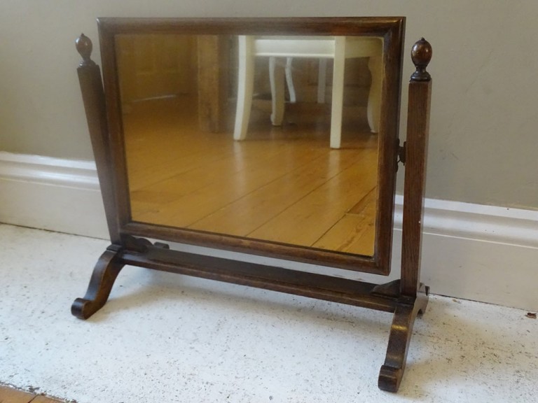 Antique 1930s Oak Dressing Table Mirror