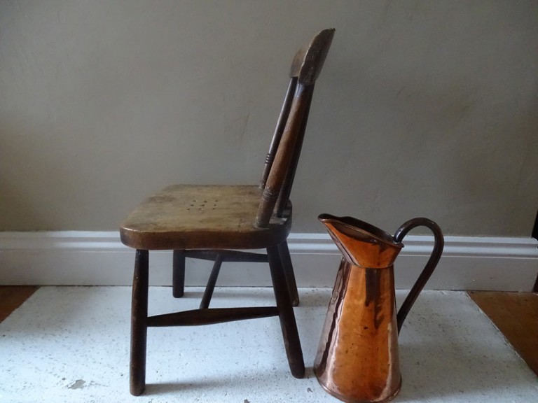 Antique Victorian Wooden Elm Childs Chair
