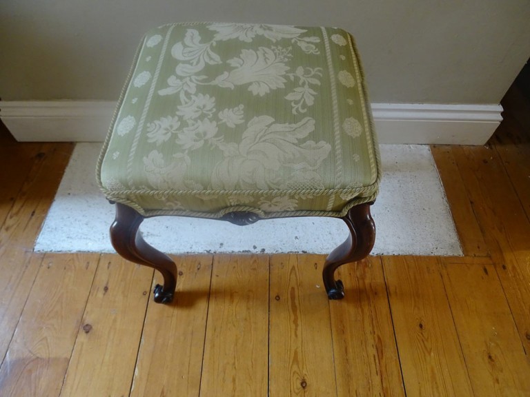 Antique Victorian Mahogany Cabriole Leg Tall Stool