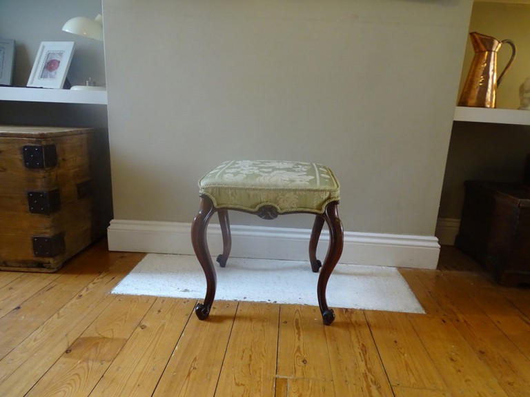 Antique Victorian Mahogany Cabriole Leg Tall Stool