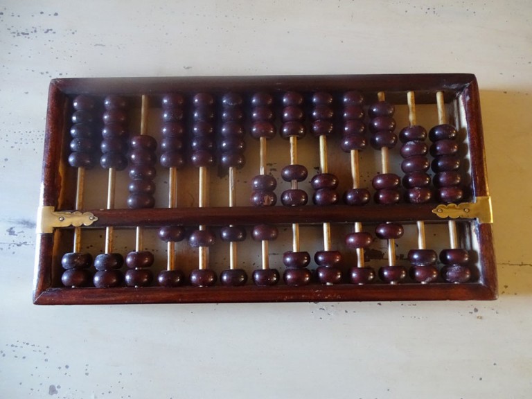 Vintage Wooden And Brass  Abacus