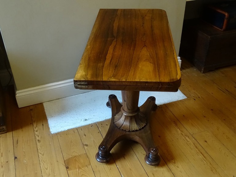 Antique Rosewood William Iv Card Table Side Table Great Light Colour