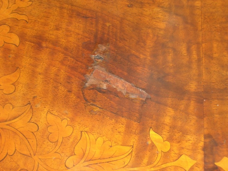 Antique Victorian Inlaid Walnut Pedestal Coffee Table