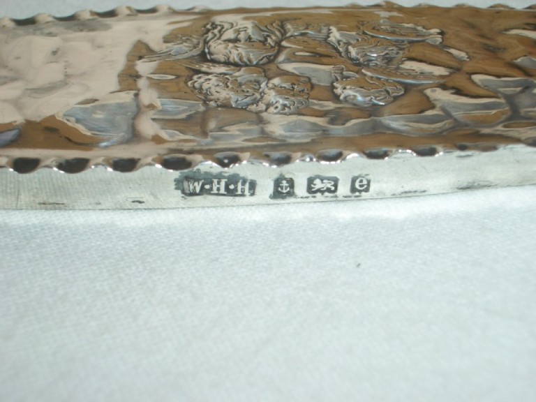 Stunning Antique Silver And Glass Winged Cherub Trinket Box William Hair Haseler 1904