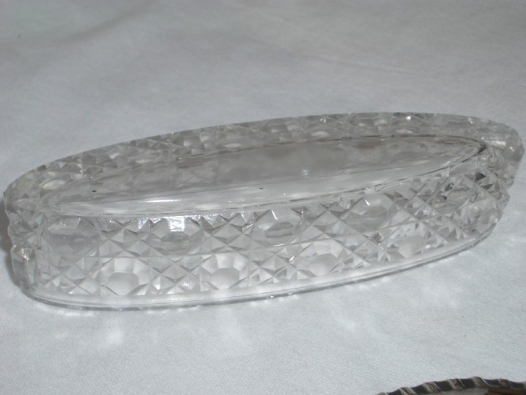 Stunning Antique Silver And Glass Winged Cherub Trinket Box William Hair Haseler 1904