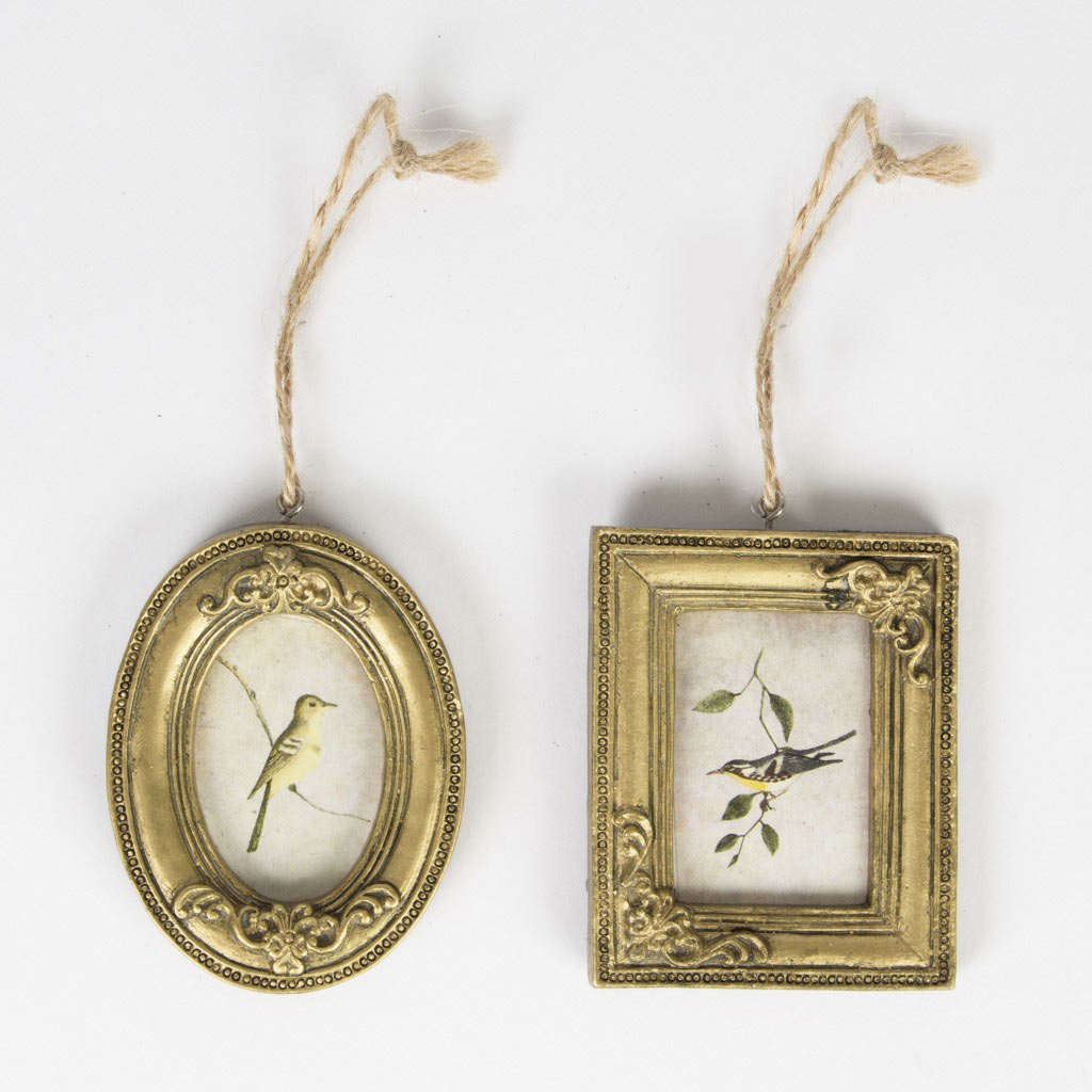Vintage Look Mini Gold Frames - Pair