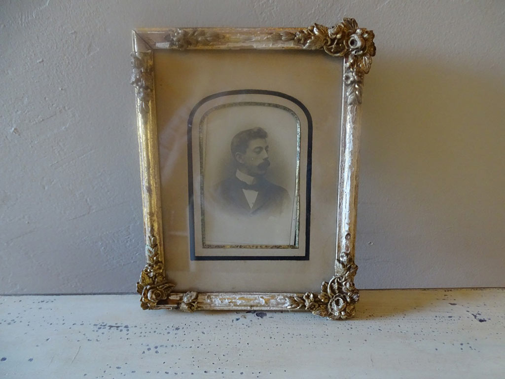 Antique Gilded Photo Frame With Photo