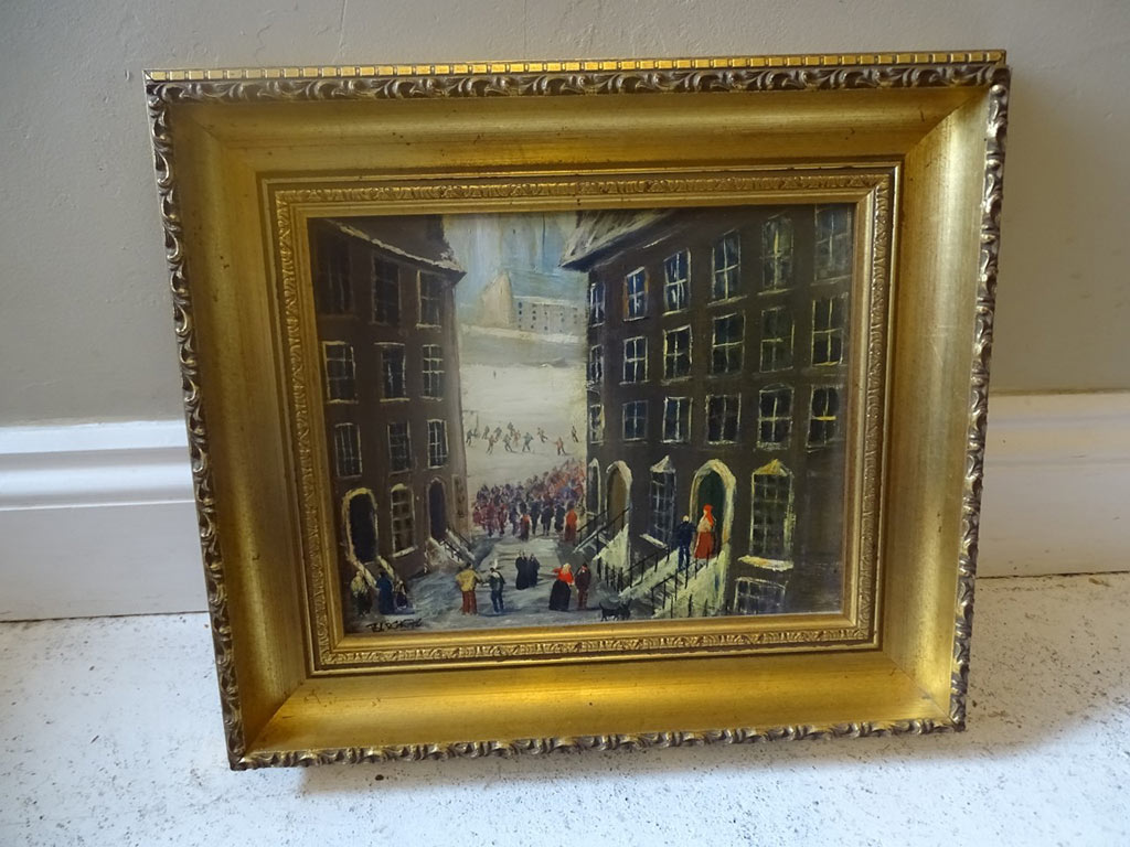 Vintage Oil On Board Picture Signed Tblack