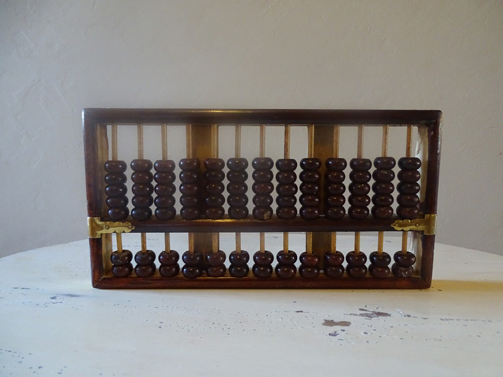 Vintage Wooden And Brass  Abacus